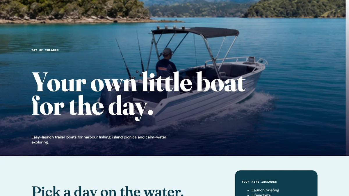 Little Wake Boat Hire官网案例首页