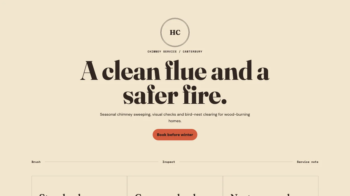 Hearthline Chimney Care官网案例首页